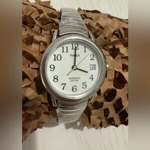 Vintage Timex Indiglow Stainless Steel  Stretch band Watch, 1970’s New Battery